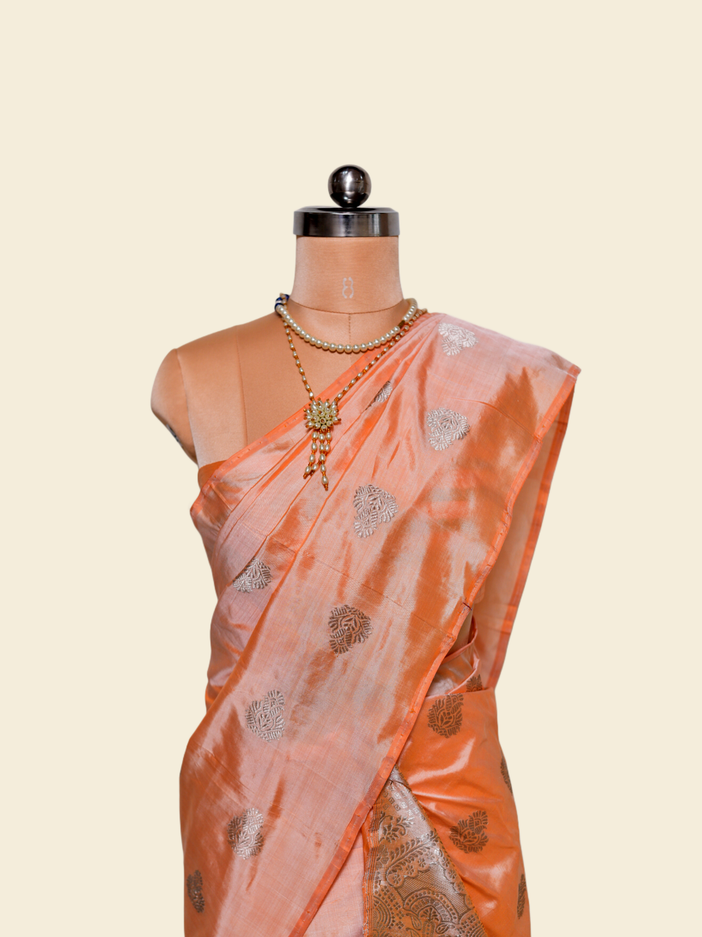 Sunrise Orange Pure Paat Silk Mekhela Sador