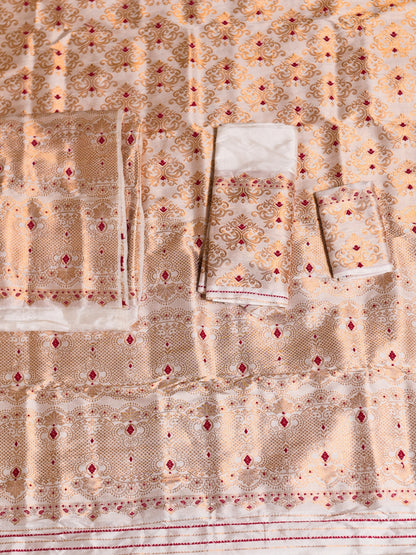 White Bridal Pure Paat Silk Mekhela Sador Collection 5