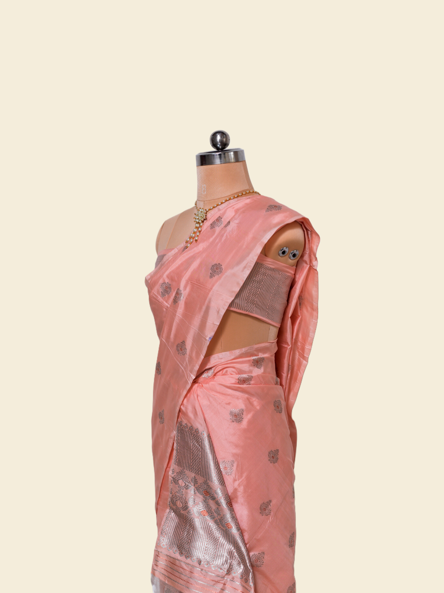 Rudy Pink Pure Paat Silk Mekhela Sador